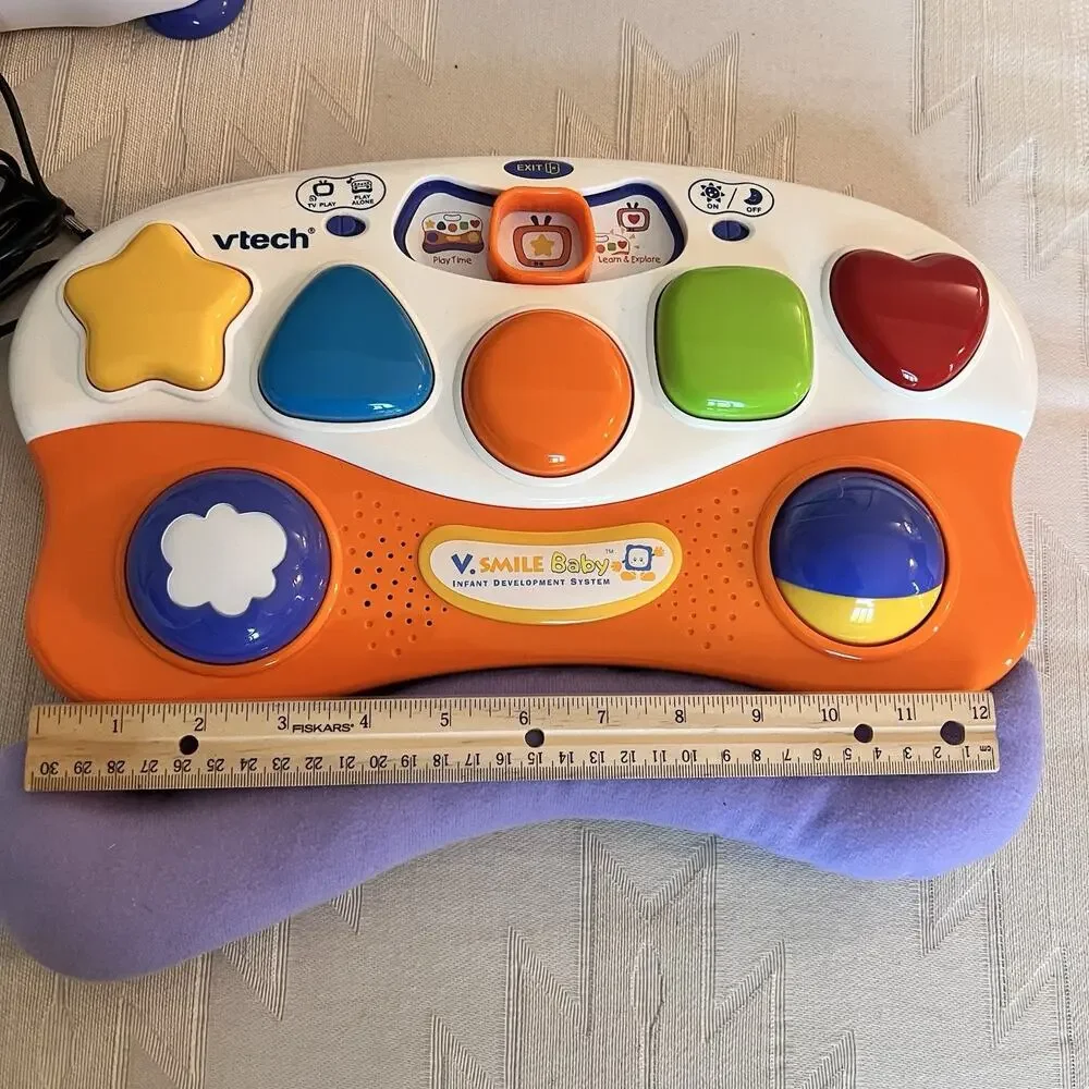 VTech V.Smile Baby Development System Barney & Learn Discover 2 Cartridges WORKS